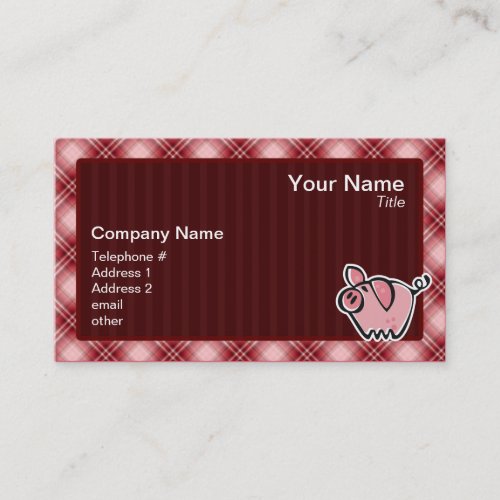 Red Plaid Pig Business Cards