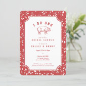 Red plaid pig I DO BBQ Bridal Shower Invitation (Standing Front)