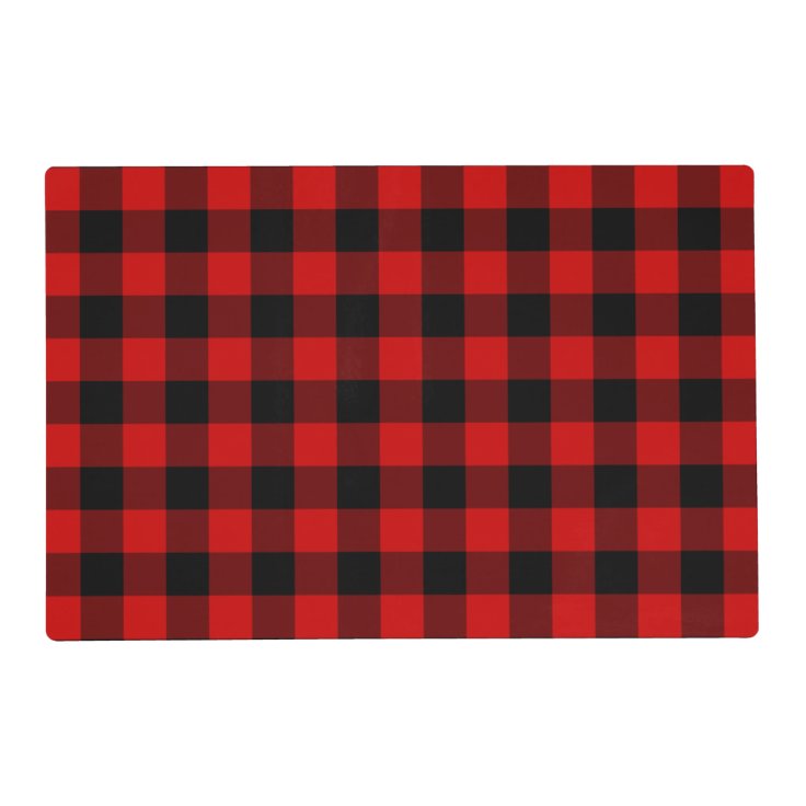Red Plaid Placemat Zazzle