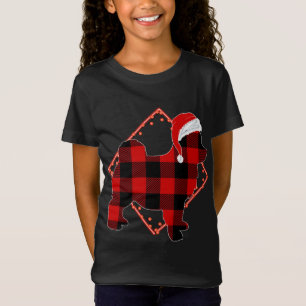 Red Plaid Pomsky Dog Christmas Pajamas Family Xmas T-Shirt