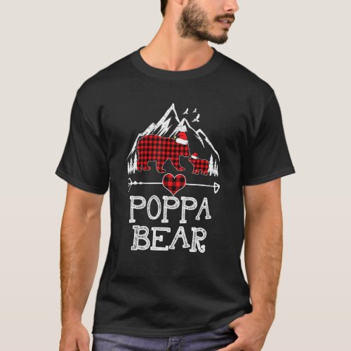 Red Plaid Poppa Bear  Matching Pajama Family  1 T_Shirt