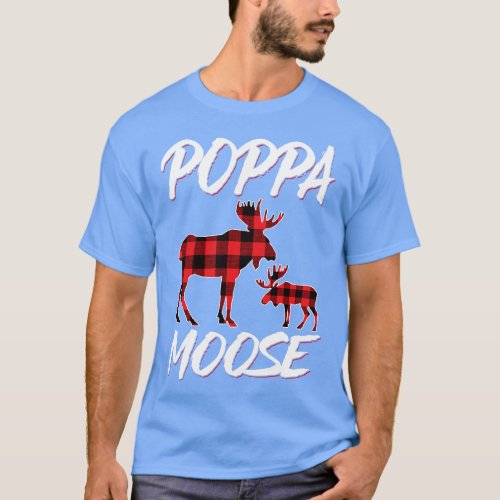 Red Plaid Poppa Moose Matching Family Pajama Chris T_Shirt