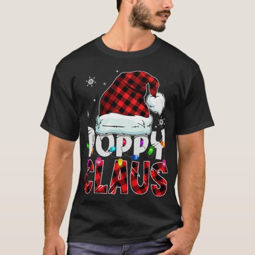 Red Plaid Poppy Claus Matching Family Funny Christ T_Shirt