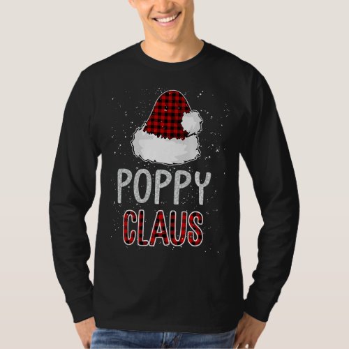 Red Plaid Poppy Claus Matching Family Funny Christ T_Shirt