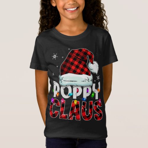 Red Plaid Poppy Claus Matching Family Funny Christ T_Shirt