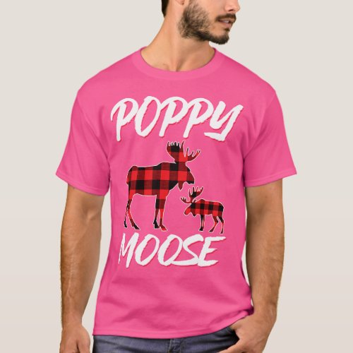 Red Plaid Poppy Moose Matching Family Pajama Chris T_Shirt
