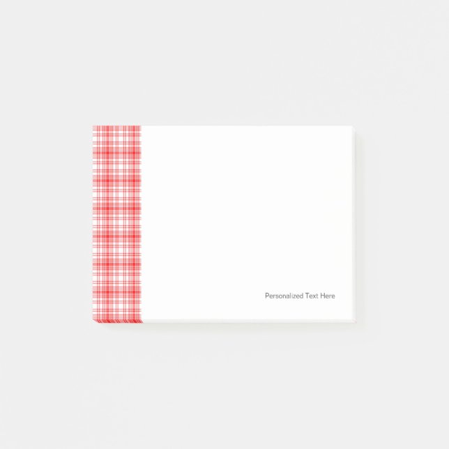 Red Plaid Post-it Notes (Front)
