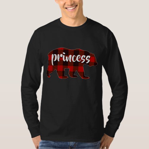 Red Plaid Princess Buffalo Matching Family Pajama  T_Shirt