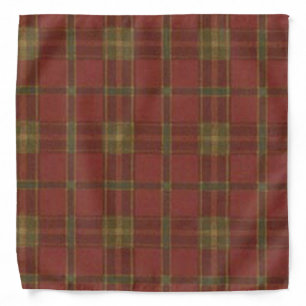 Red Plaid Print Bandana