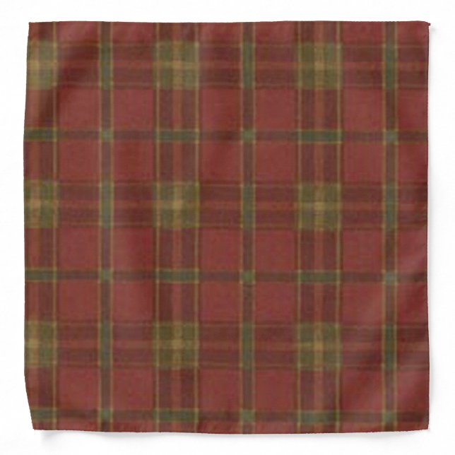 Red Plaid Print Bandana (Front)