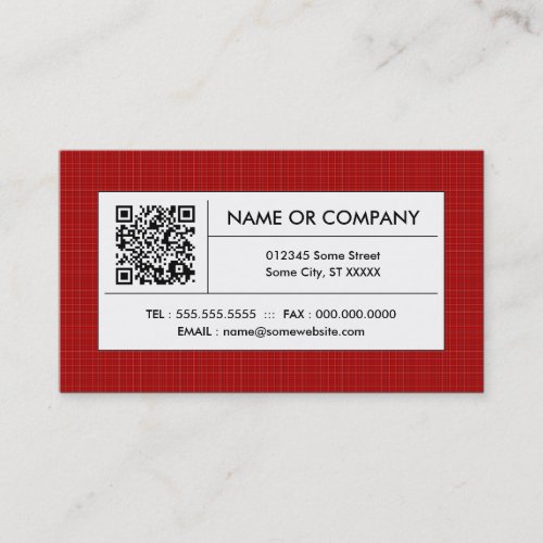 red plaid QR code Business Card