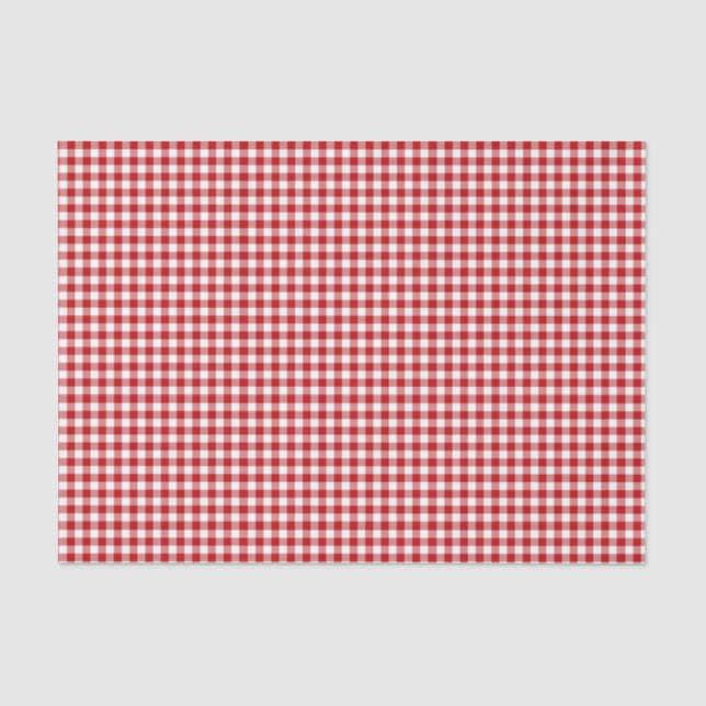 Red Plaid, Red Gingham Tissue Paper (Front)