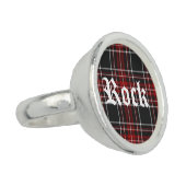 Red Plaid (Rock) Round Ring (Side)