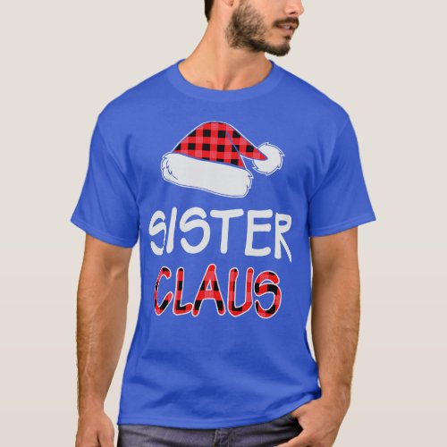 Red Plaid Santa Hat Sister Claus Matching Family C T_Shirt