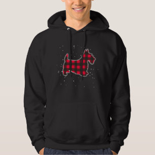 Red Plaid Scottie Christmas Matching Buffalo Famil Hoodie