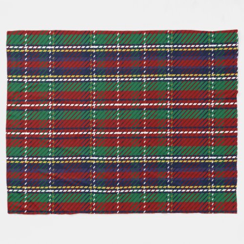 Red Plaid Scottish Rustic Flannel Print Fleece Blanket