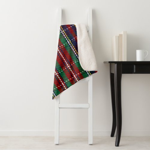 Red Plaid Scottish Rustic Flannel Print  Sherpa Blanket