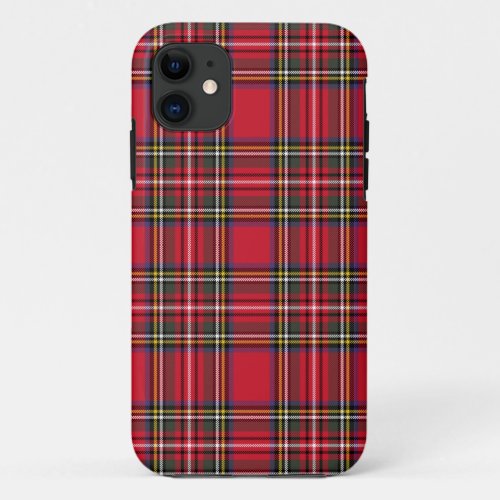 Red Plaid Scottish Tartan Holiday iPhone 11 Case