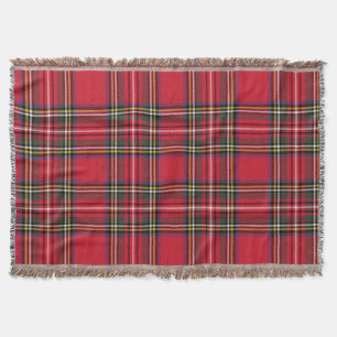 Red Plaid Scottish Tartan Holiday Throw Blanket