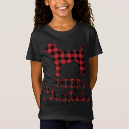 Red Plaid Shar Pei Lover Christmas Matching Family T_Shirt