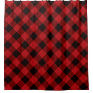 Red Plaid Shower Curtain