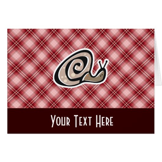 Red Plaid Snail Cards (Front Horizontal)