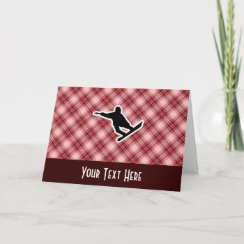 Red Plaid Snowboarding Card by SportsWare at Zazzle