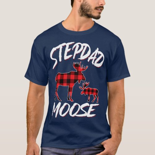 Red Plaid Stepdad Moose Matching Family Pajama Chr T_Shirt