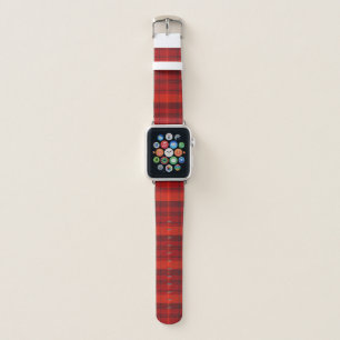 Red Plaid Tartan Apple Watch Band