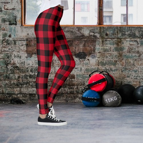 Red Plaid Tartan Leggings