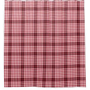 Red plaid tartan seamless pattern shower curtain