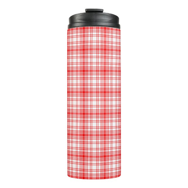 Red Plaid Thermal Tumbler (Front)