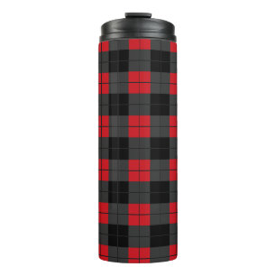 Red Plaid Thermal Tumbler