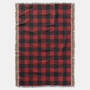 Red Plaid Throw Blanket
