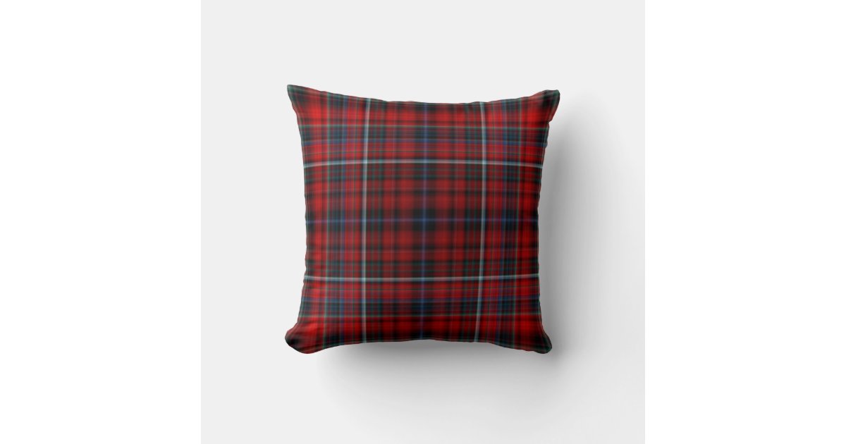 Red Plaid Throw Pillow Zazzle