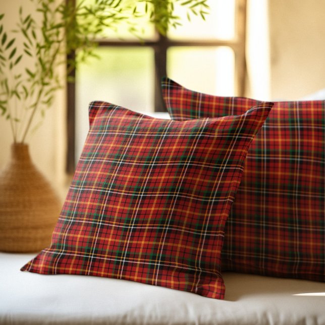 Red Plaid Throw Pillow (Creator Uploaded)