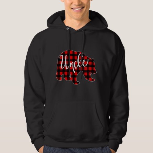 Red Plaid Uncle Bear Matching Family Christmas Eve Hoodie