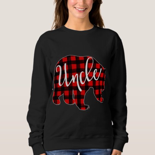 Red Plaid Uncle Bear Matching Family Christmas Eve Sweatshirt