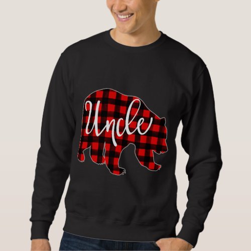 Red Plaid Uncle Bear Matching Family Christmas Eve Sweatshirt