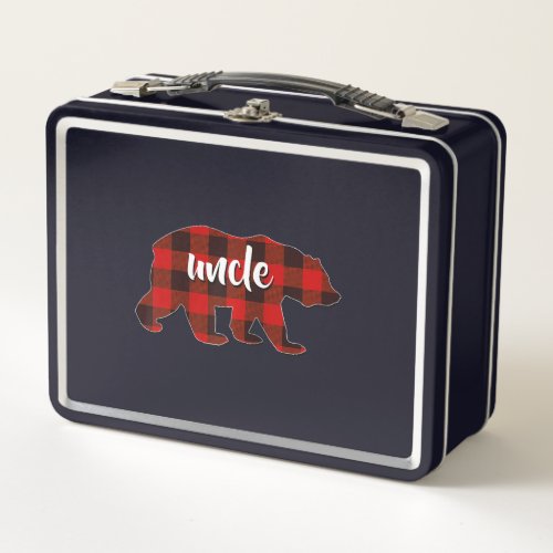 Red Plaid Uncle Buffalo Matching Family Pajama Chr Metal Lunch Box