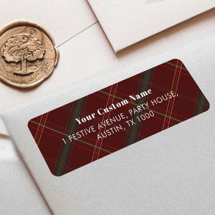 Red Plaid Vintage Heritage Timeless Christmas Label