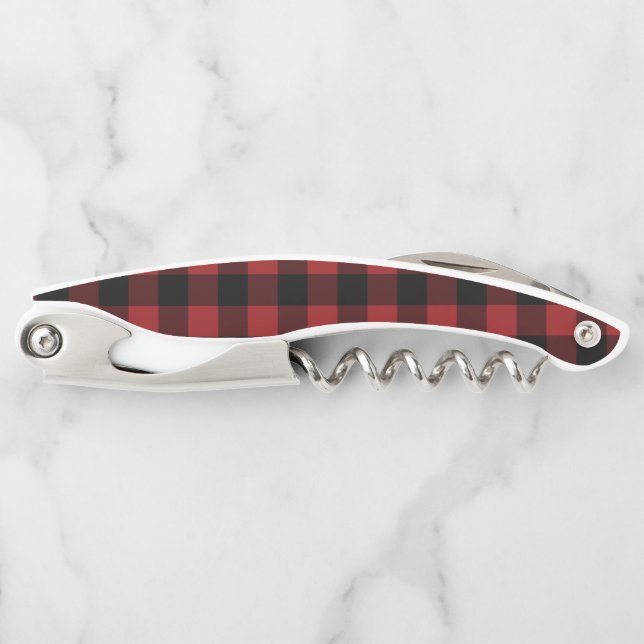 Red Plaid Waiter's Corkscrew (Front)