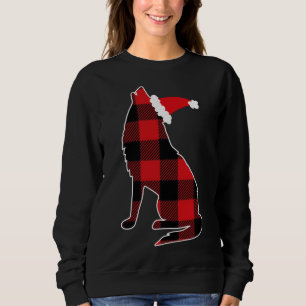 Red Plaid Wolf Santa Hat Christmas Pajama Wolf Lov Sweatshirt