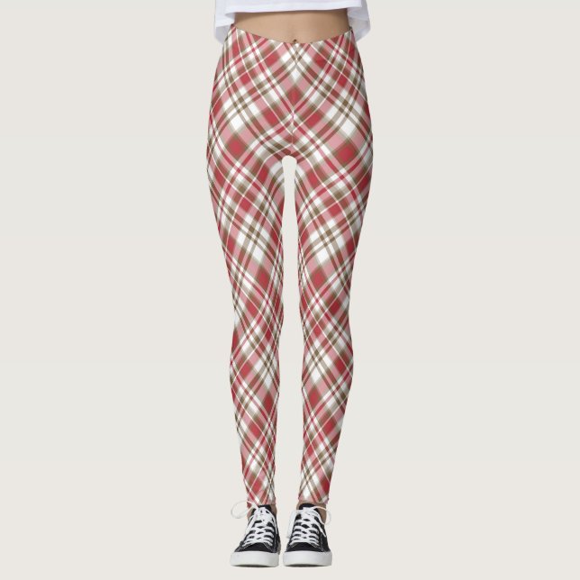 Red Plaid Women's Leggings (Front)