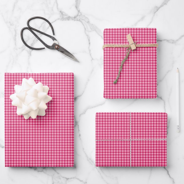 Red Plaid Wrapping Paper Sheets (Front)