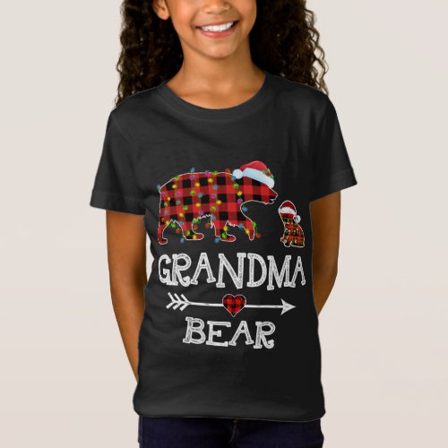 Red Plaid Xmas Matching Family Christmas Grandma B T_Shirt