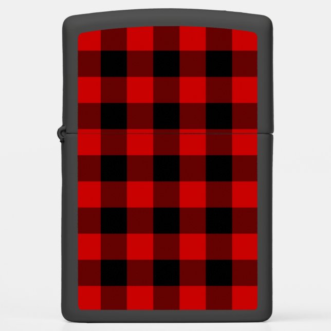 Red Plaid Zippo Lighter (Front)