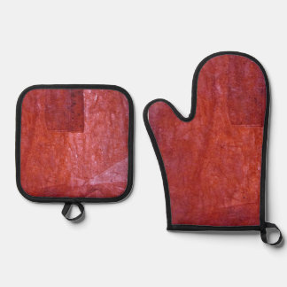 Red plain art pot holder and oven mitt,Red tomato Oven Mitt & Pot Holder Set