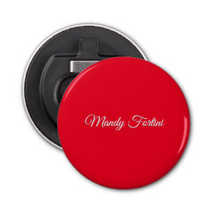 Red Plain Elegant Minimalist Calligraphy Bottle Opener