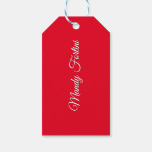 Red Plain Elegant Minimalist Calligraphy Gift Tags